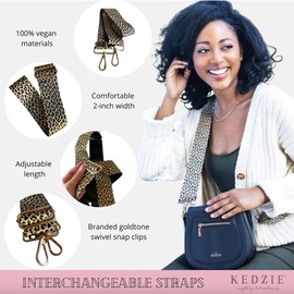 KEDZIE Interchangeable Adjustable Length 55” Handbag Purse Strap Replacement 2-inch Wide Guitar Style Crossbody Strap - What’s Your Angle