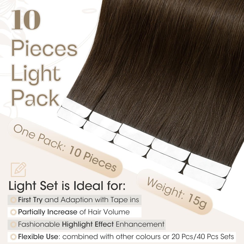 Elailite Tape in Hair Extensions Human Hair Real Human Hair