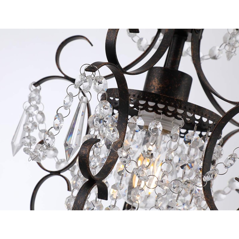 riomasee Plug in Chandelier Mini Bronze Chandeliers 1 Light Elegant