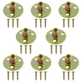 Dookoe 5/16 Furniture Leg Mounting Plates Three-Hole Cylindrical Plate Nuts Ideal for Furniture Legs Chairs Sofas Cabinets Sofas -8 PCS