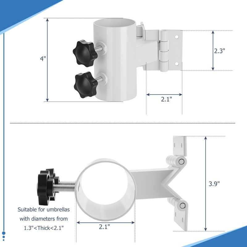 SLIIMU Hinge Umbrella Deck Mount Outdoor, Patio Umbrella Holder, Wall