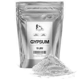 Olympus Myco Gypsum Powder for Mushroom Substrate (5 lbs), Lab Grade, Garden Soil Amendment Adds Calcium, Repairs Salt Damage & Root Growth (Calcium Sulfate Dihydrate), Packaged in HEPA Enclosure