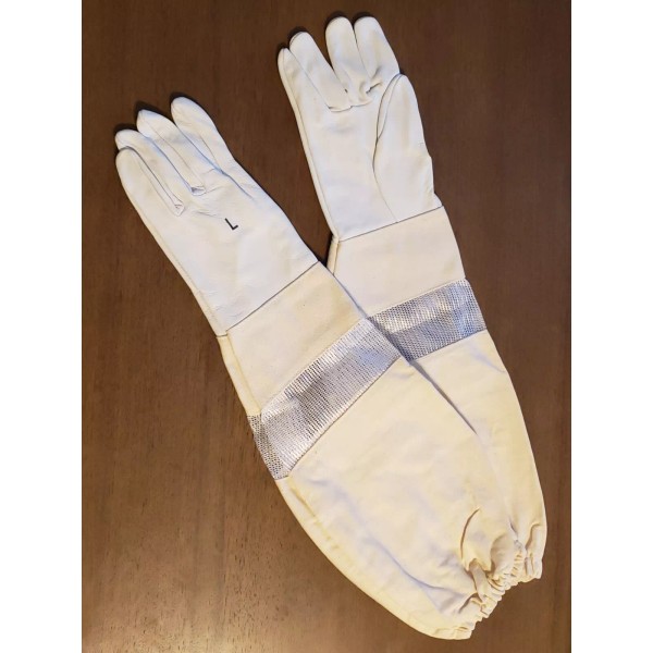 Beekeeping Gloves Leather Ventilated Size: Large