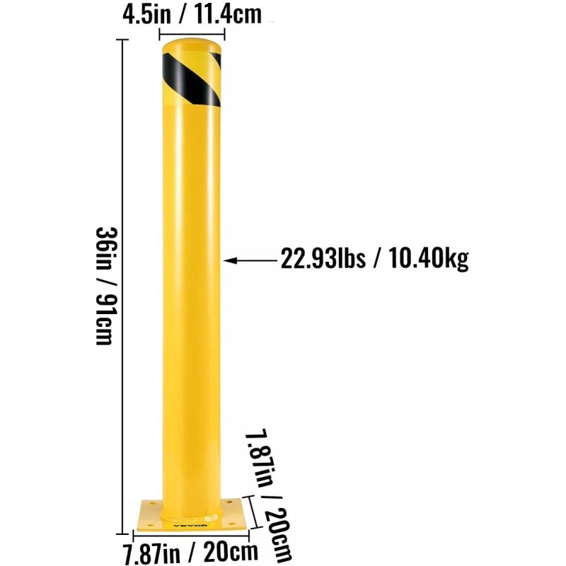 Poste Delimitador Tipo Bolardo P/ Estacionamiento, Seguridad