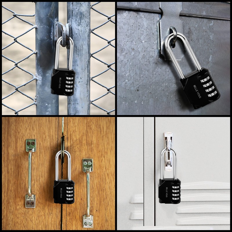 Belle Vous (4 Pack) Black Combination Lock 4 Digit -