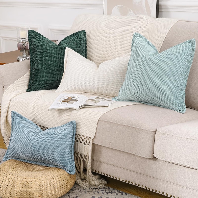 Madizz Patterned Chenille Velvet Cushion Covers Set of 2 Soft
