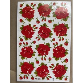 Rose Design Flowers Plants Colour Craft Party Sticker 17-Piece 1 Blade 270 mm x 180 mm Sticker