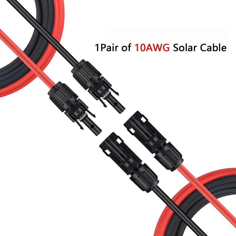 SGANGCAR Solar Extension Cable One Pair(30 Feet 10AWG) Solar Panel