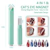 1 Piece Green Cat Eye Magnet for Nails, 4-in-1 Removable