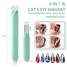 1 Piece Green Cat Eye Magnet for Nails, 4-in-1 Removable Nail Magnets for Nail Art, Magnet for Cat Eye Gel Polish
