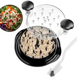 Chicken Shredder, Meat Shredder Tool, Meat Shredding Twister Tool, Home Use Shredding & Stripping Machine for Beef/Pork/Chicken/Salad, with Food-Grade Transparent Lid, Portable Effortless Kitchen