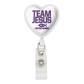 Team Jesus John 3:16 Christian Heart Lanyard Retractable Reel Badge ID Card Holder