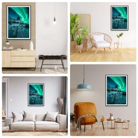 DAERLE 5D Northern Lights Diamond Painting Set, DIY Landscape Diamond Painting Pictures Adults Children, DIY Rhinestone Pictures Diamond Art Kits, Round Stones Diamond Painting for Home Decor 30 x 40