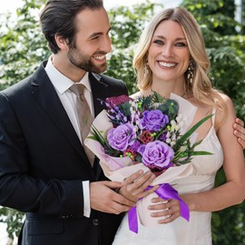 Lovionus89 Long Lasting Preserved Flowers Bouquet, Real Rose Flower Home Office Wedding Decor,Flowers for Delivery Prime for Valentine's, Mother's Day, Anniversary,Purple