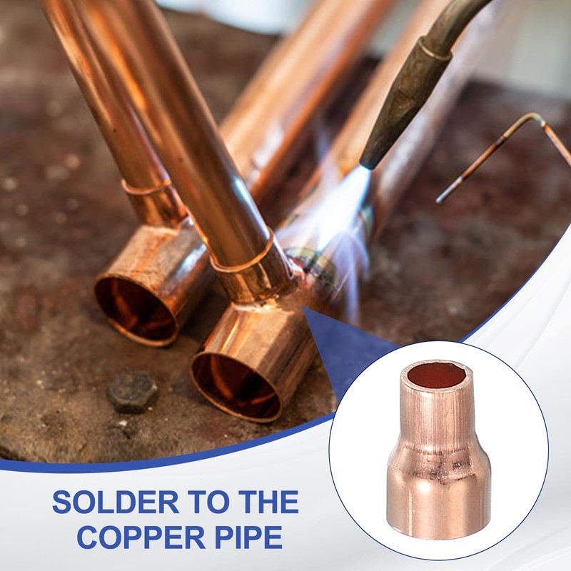 PATIKIL 5Pcs Copper Reducer 3/8" x1/4" ID Reducing Copper Coupling
