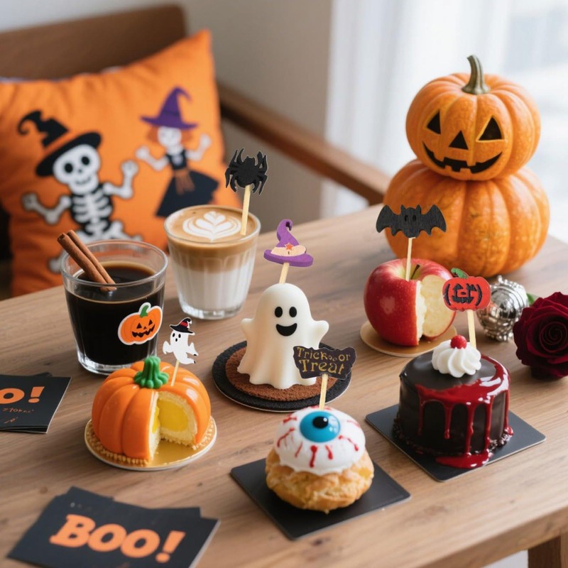 100Pcs Halloween Cocktail Picks, Halloween Toothpicks for Appetizers