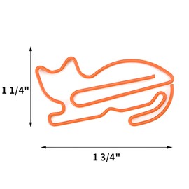 Muka 100 PCS Cat Shaped Paper Clips, Animal Shaped Paper Clips for Office Supplies Fun Paper Clips, 1 3/4" L x 1 1/4" W