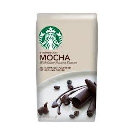 Starbucks Mocha Flavored Coffee, Flavored Ground Coffee, Made with No Artificial Flavors, FlavorLock Packaging for Fresh Flavor, 11-Ounce Bag (Pack of 2)