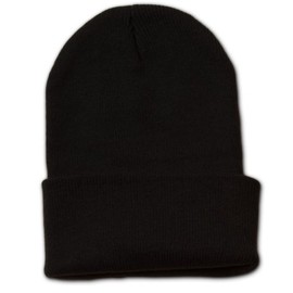 TOP HEADWEAR Long Cuff Beanie Cap, Black
