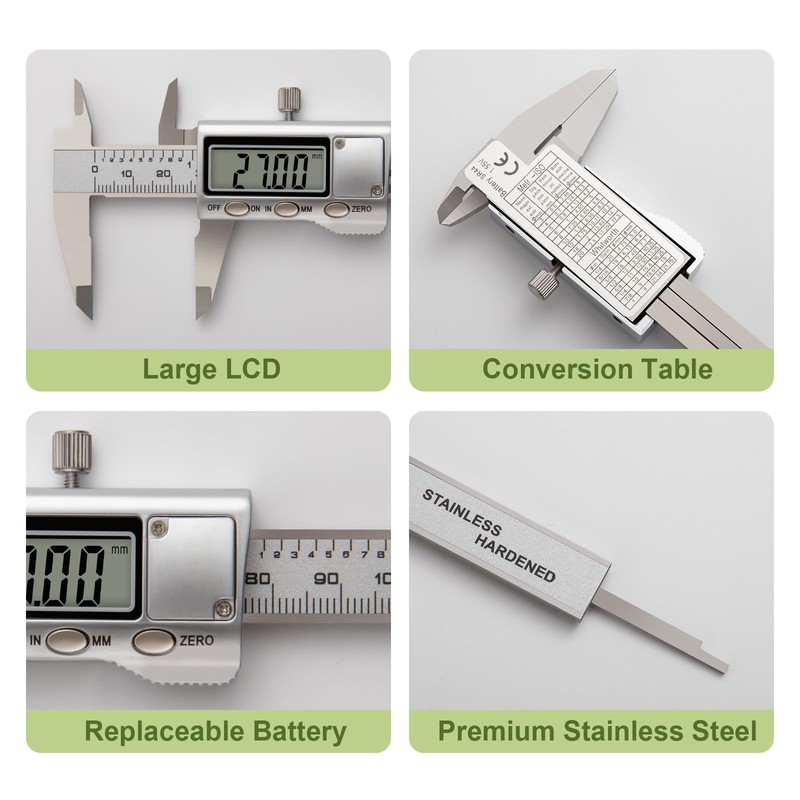 SCITOOLS All-Metal Small Digital Caliper 0-4" Mini Measuring Tool, Micrometer