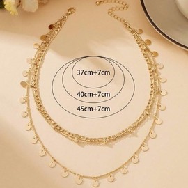 Gold Layered Necklaces for Women Statement 14K Dainty Gold Plated Trendy Diamond Cuban Link CZ Jewelry Necklace Pearl Evil Eye Cross Pendant Chain Jewelry Set Gifts for Friends