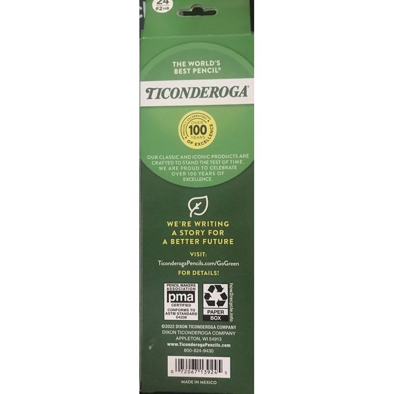 Ticonderoga Dixon Ticonderoga #2 HB Premium Wood Pencils 24 Count