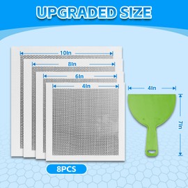 GMingZTong Wall Repair Patch Kit Upgraded Size, 8 Psc 10/8/6/4 inch Self Adhesive Pieces Aluminum Drywall Repair Kit, with Its Own Large Squeegee and Scraping