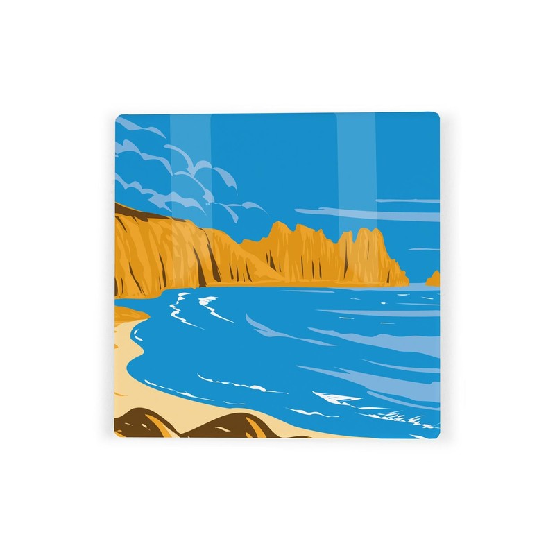 South Coast England Ceramic Coaster Set - Cornwall Dorset Jurassic