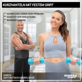 Miweba Sports Neoprene Dumbbell Set NKH100 | Professional Dumbbell - Hexagon Dumbbells Set - Dumbbells - Dumbbell Set - Gymnastic Dumbbells - Dumbbell Set - Dumbbell - 0.5 - 10 kg (2 x 0.5 kg, Purple)