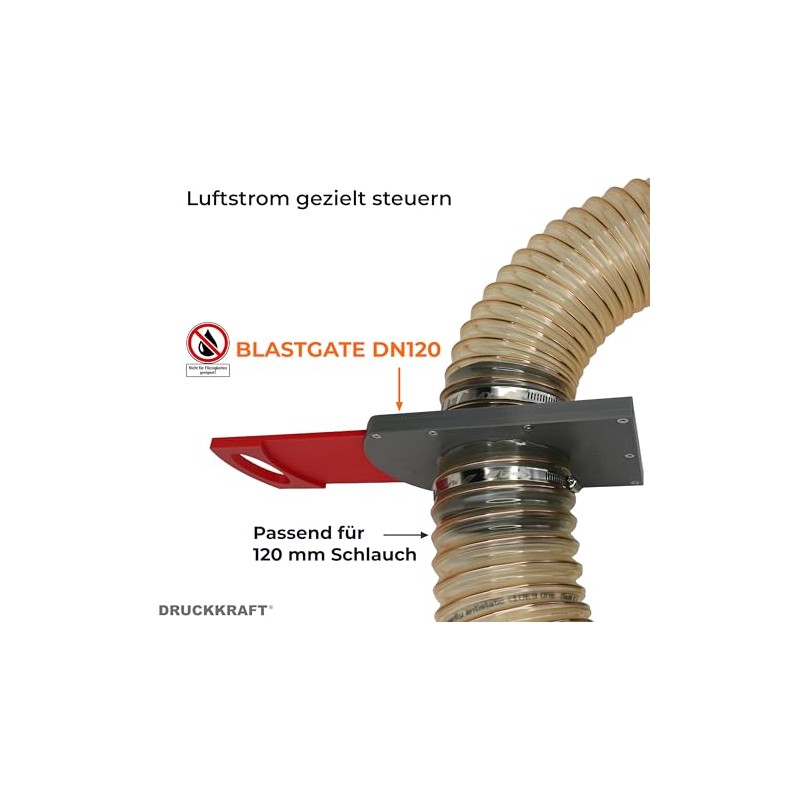 DRUCKKRAFT Blastgate DN120 mm | Air Gate Valve for Extraction