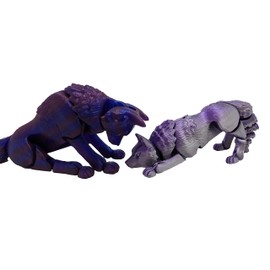 3D Printed Wolf - Customizable, Made to Order Articulated Fidget Toy (Small, Dark Grey)