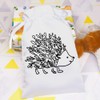 Azeeda 25cm 'Floral Hedgehog' Satin Drawstring Bag/Pouch (SB00018773)