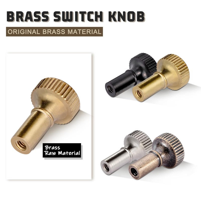 GooChan Lamp Switch Knob,Turn On/Off Brass Light Switch Knob Replacement,Standard
