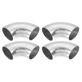 uxcell 4pcs OD 1.9 Inch 90 Degree SS304 Stainless Steel Bend Tube Exhaust Elbow Pipe for Car Modified Exhaust System 0.06" Wall Thickness Piping Silver Tone