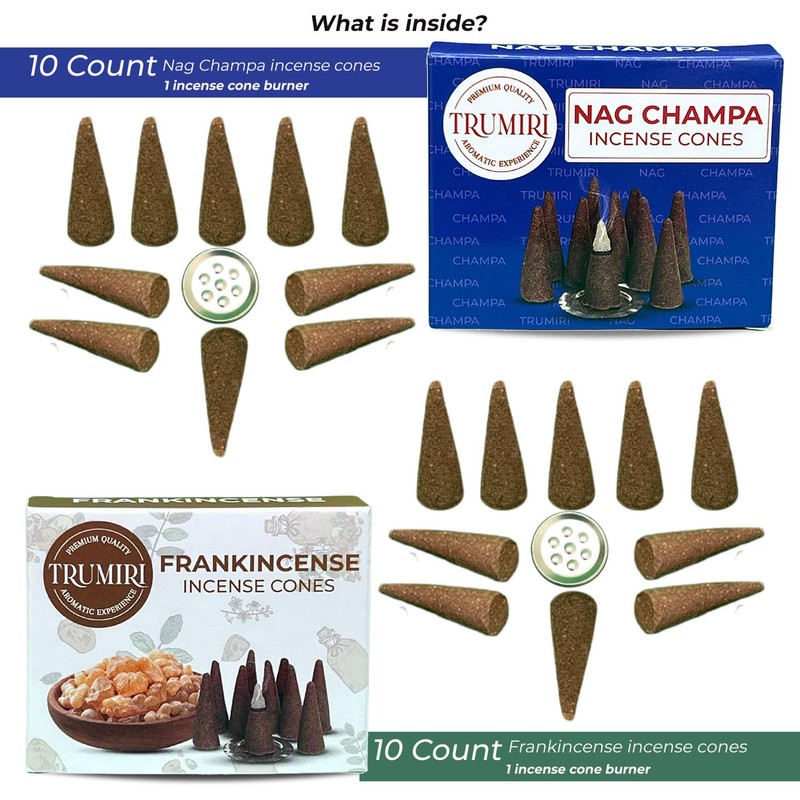 TRUMIRI Incense Cones - Combo Pack of 20 Cone Incense