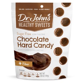 Dr. John’s Sugar Free Candy, Healthy Hard Candy with Zero Sugar, Low Calorie Snacks, Keto Friendly, Vegan, Gluten Free, Chocolate Flavor, 24 Count, 3.85 OZ