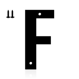 Ya_chtttwo Metal House Numbers,5" Black Metal Modern Door Garden Mailbox Apartments Outside Farm Decorative Letters House Numbers with Nail Kit Visibility Signage(Black-F)