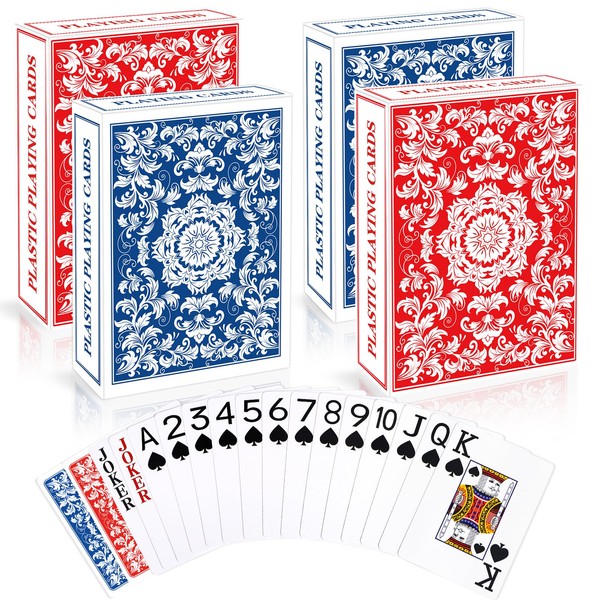 Metsyth Playing Cards 12 Pack, Plastic Playing Cards Waterproof Card,