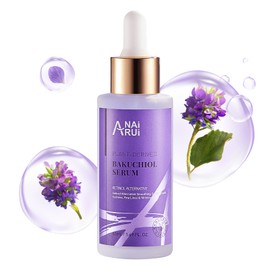 ANAiRUi Bakuchiol Serum 50ml, Retinol Alternative Face Serum for Face and Neck, Hydrating, Smoothing, Anti Aging, with Hyaluronic Acid & Peptide