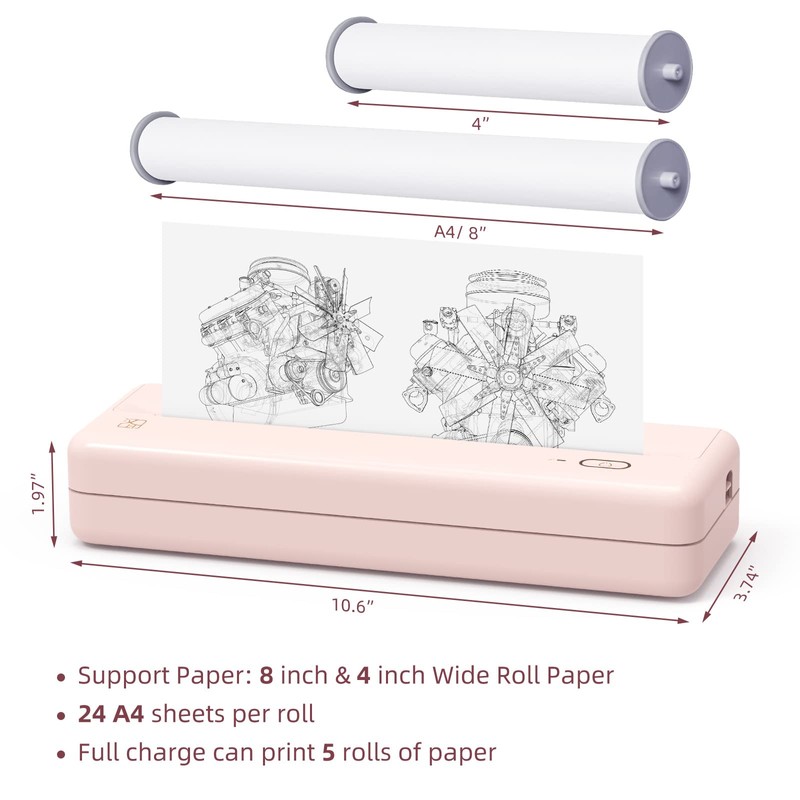 HPRT HPRT Wireless Portable Printer - Bluetooth Thermal Printer for