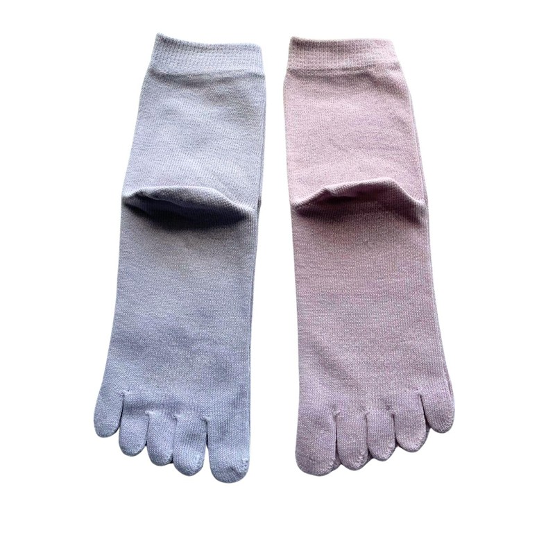 [Mode Select] Women's 5 Toe Socks, Anti-slip, Top Thread, 100%