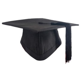 GraduationMall Graduation Cap - Unisex Adults Economy UK Style Felt Academic Bachelor Mortarboard L Black