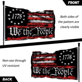 FULAISMGS We The People 1776 Flag Double Sided 3x5 Outdoor Betsy Ross 13 Star American Constitution Flags Indoor Garden Decoration with 2 Grommets