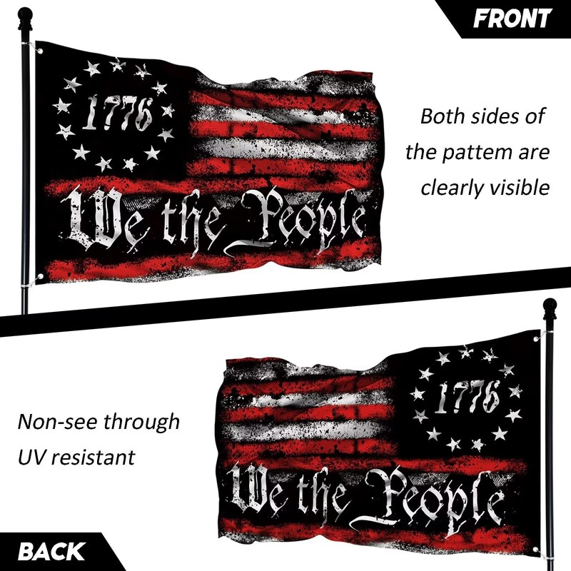 FULAISMGS We The People 1776 Flag Double Sided 3x5 Outdoor