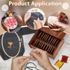 BENECREAT Wooden Bobbins Sewing Threads Kit, Embroidery Floss Organizer Box