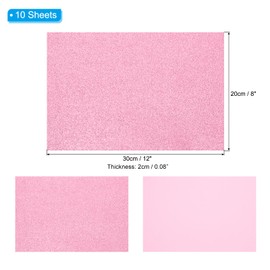 PATIKIL Pink Shiny EVA Glitter Foam Sheet 11 x 8 Inch 2mm Thick Sparkle EVA Glitter Felt for Crafts DIY Project, 10 Pcs