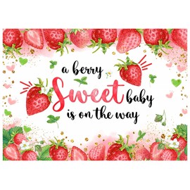 WOLADA Strawberry Baby Shower Backdrop 7x5FT 12549