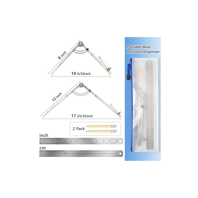 WORKLION Herramienta de Geometría para Carpintería - Compás Profesional con