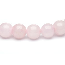 Echtes Rosenquarz Edelstein Armband mit 6mm Perlen und Edelstahlherz - verschiedene Längen - Heilstein Schutzstein Talisman Glücksbringer Geschenk (Rosenquarz, 20CM)