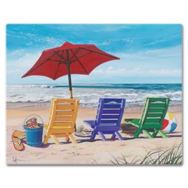CounterArt Beachy Keen 3mm Tempered Glass Cutting Board 15” x 12” Manufactured in the USA Serving Board Charcuterie Board Dishwasher Safe